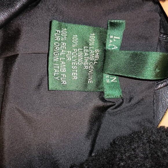 Ralph Lauren women's lamb genuine leather motorcycle jacket size L - Picture 11 of 11